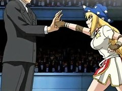 Little Anime Blonde In Ropes Gets Gangbanged